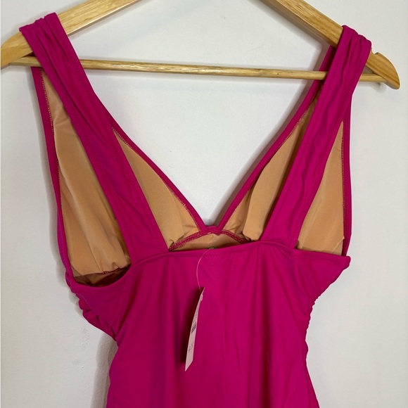 J. CREW Fuchsia Ruched V-neck one-piece - Various Sizes NWT - Picture 8 of 13